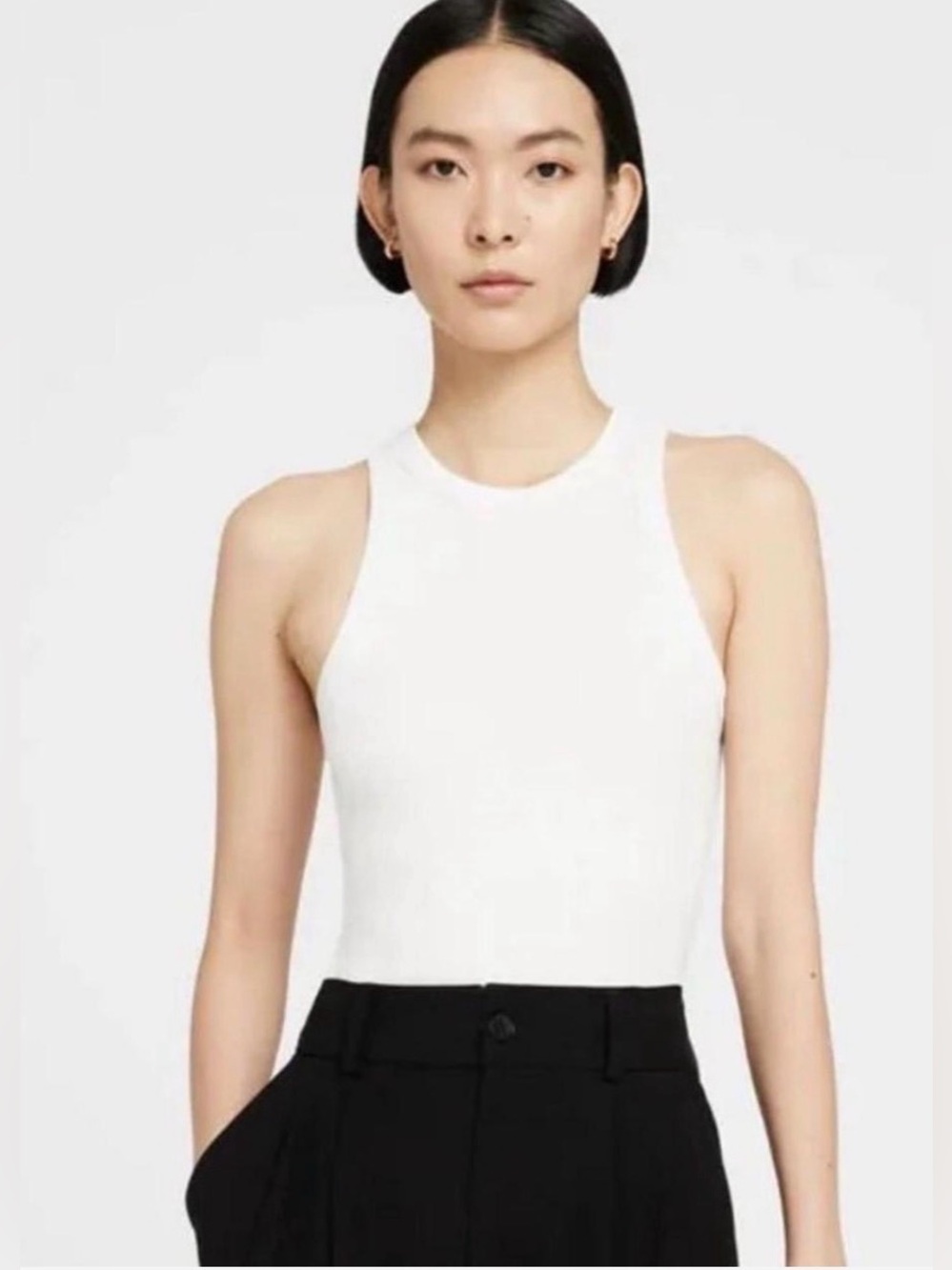 Anine Bing Eva Ribbed Tank Organic Cotton Size XS